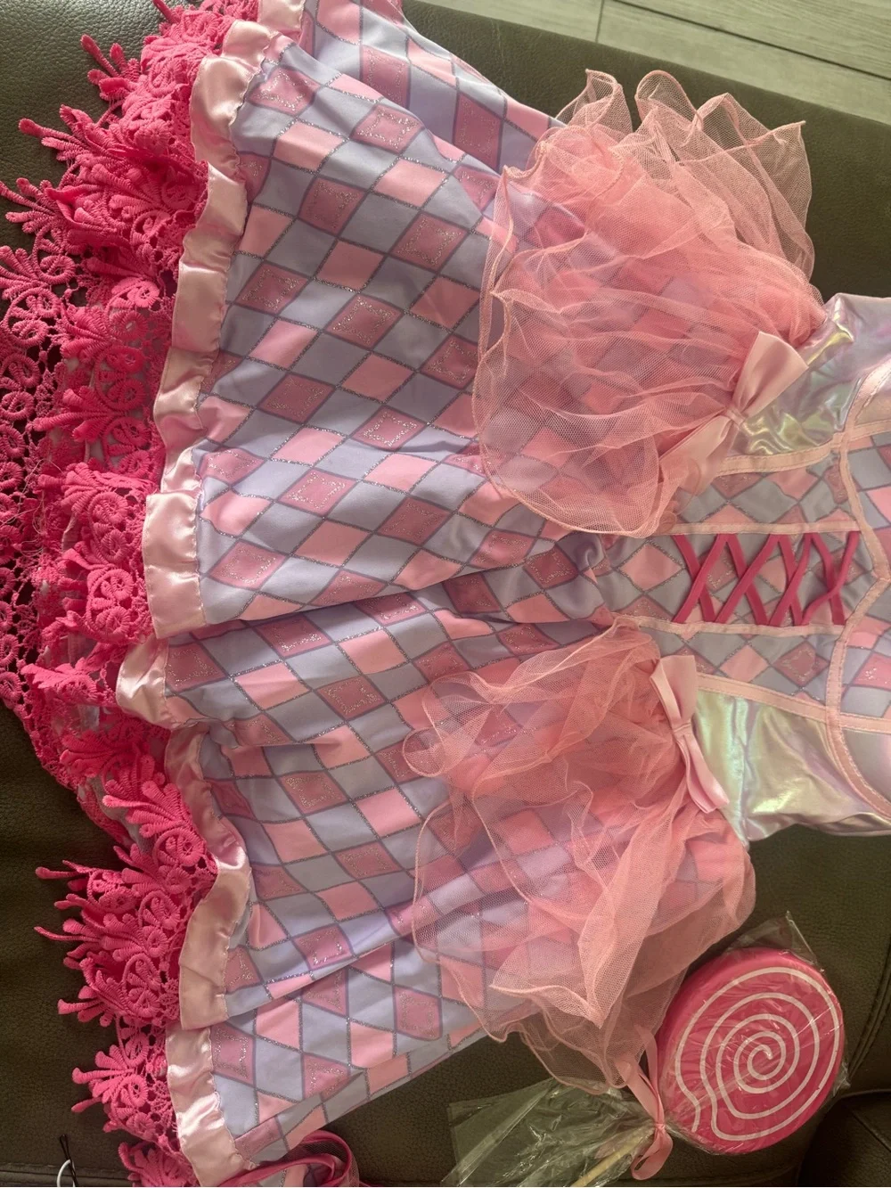 Spirit Cotton Candy Clown Costume - Pink - Picture 5 of 12
